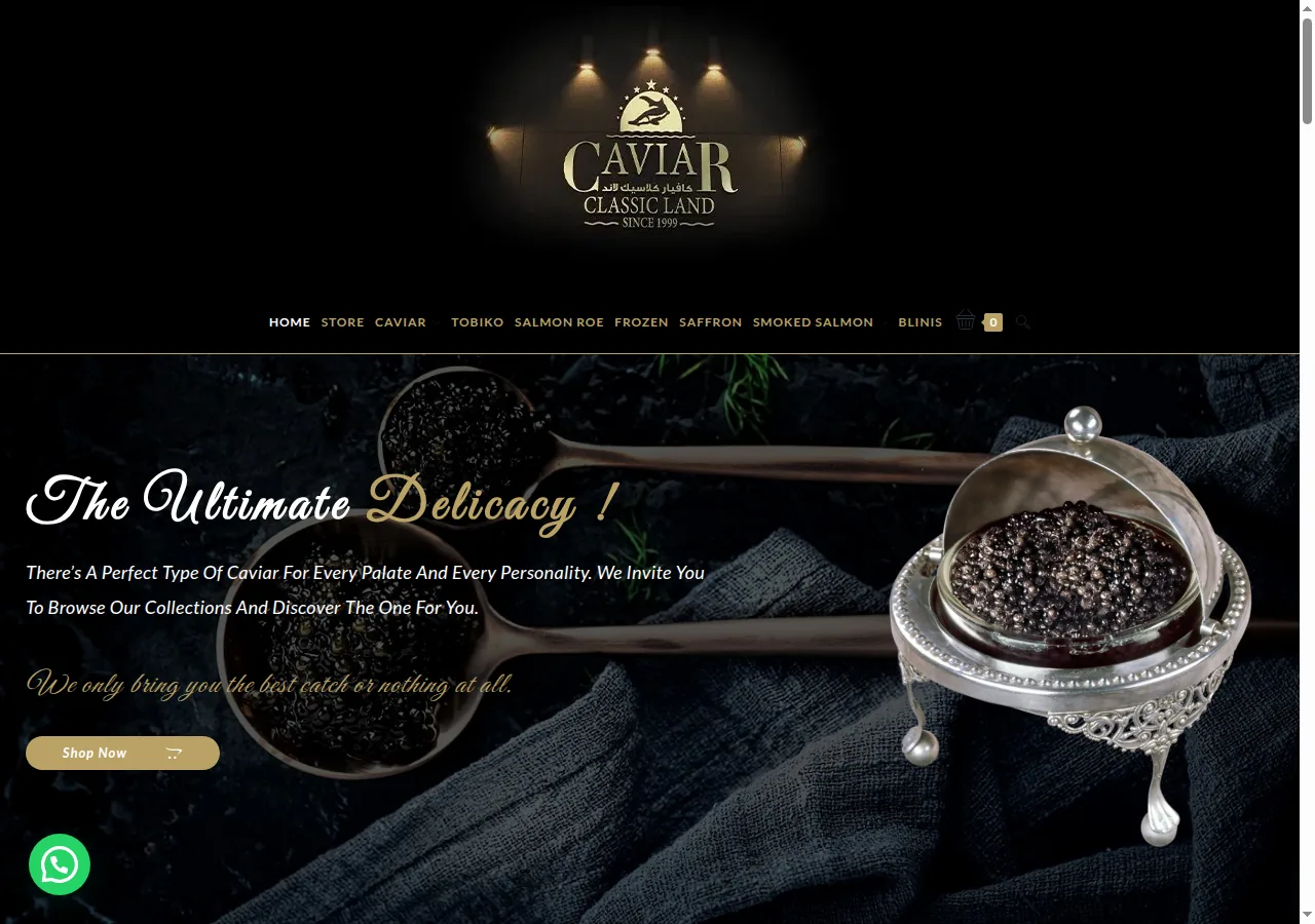 Caviar Classic Land homepage