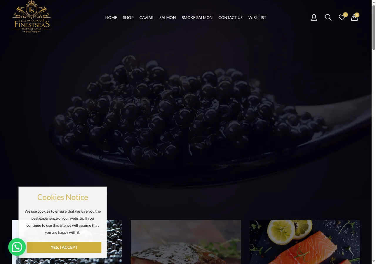 Finest Seas UAE homepage